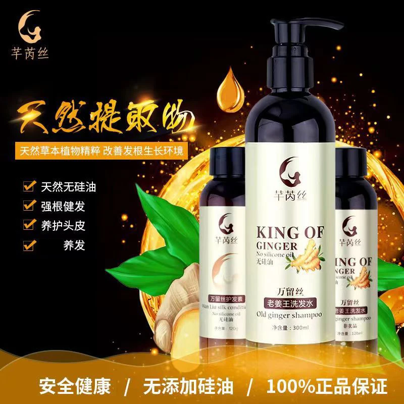 洗护组合生姜洗发水护发素草本养发修护烫染柔顺丝滑亮泽润养保湿
