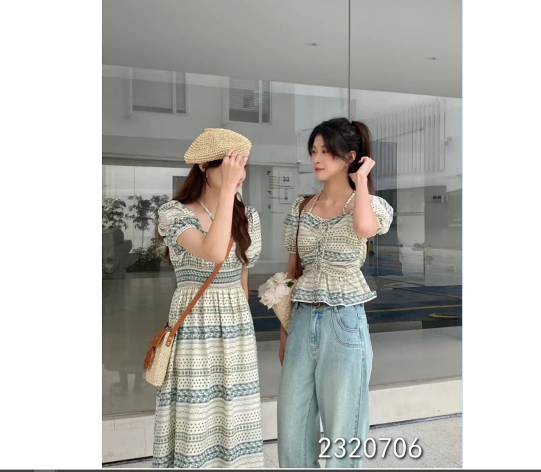 小妳XiaoNi———（夏款花花收腰衬衫2320706）