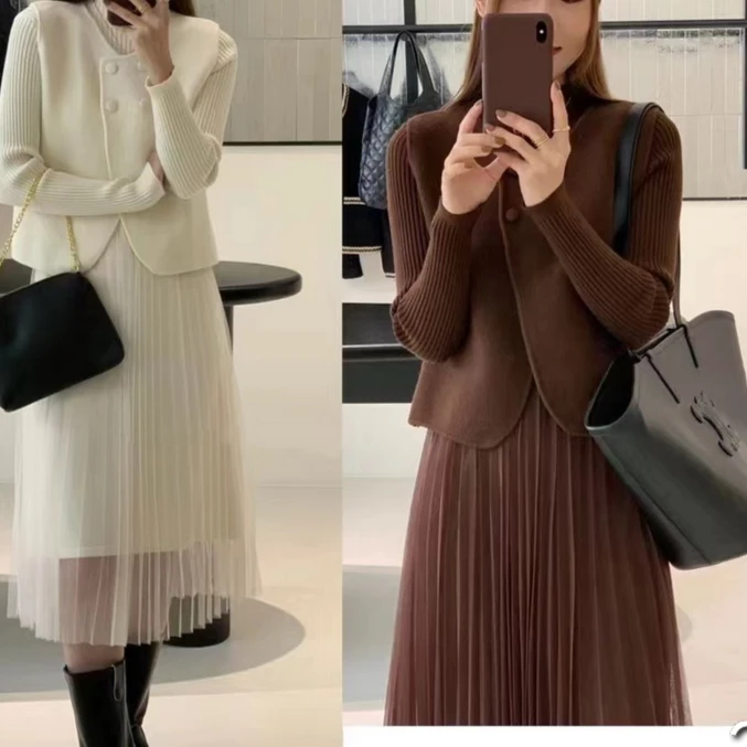 小妳XiaoNi———（冬款针织两件套连衣裙2240143）