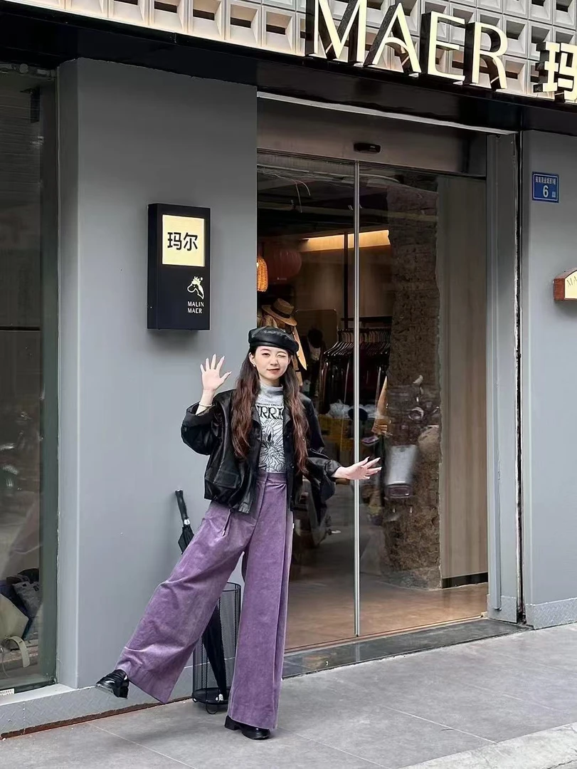 小妳XiaoNi———（冬款灯芯绒休闲阔腿裤1340036）