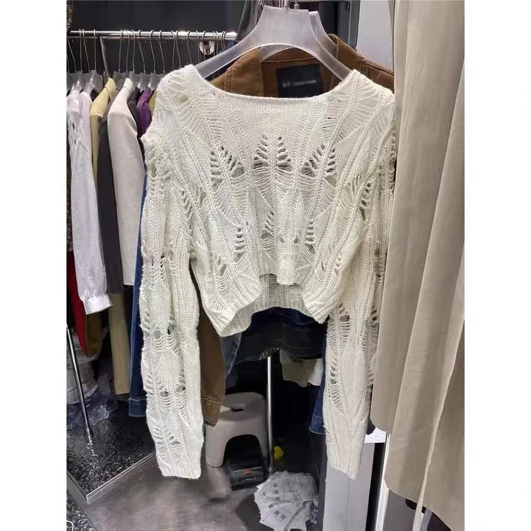 小妳XiaoNi———（春秋款镂空针织衫1330213）