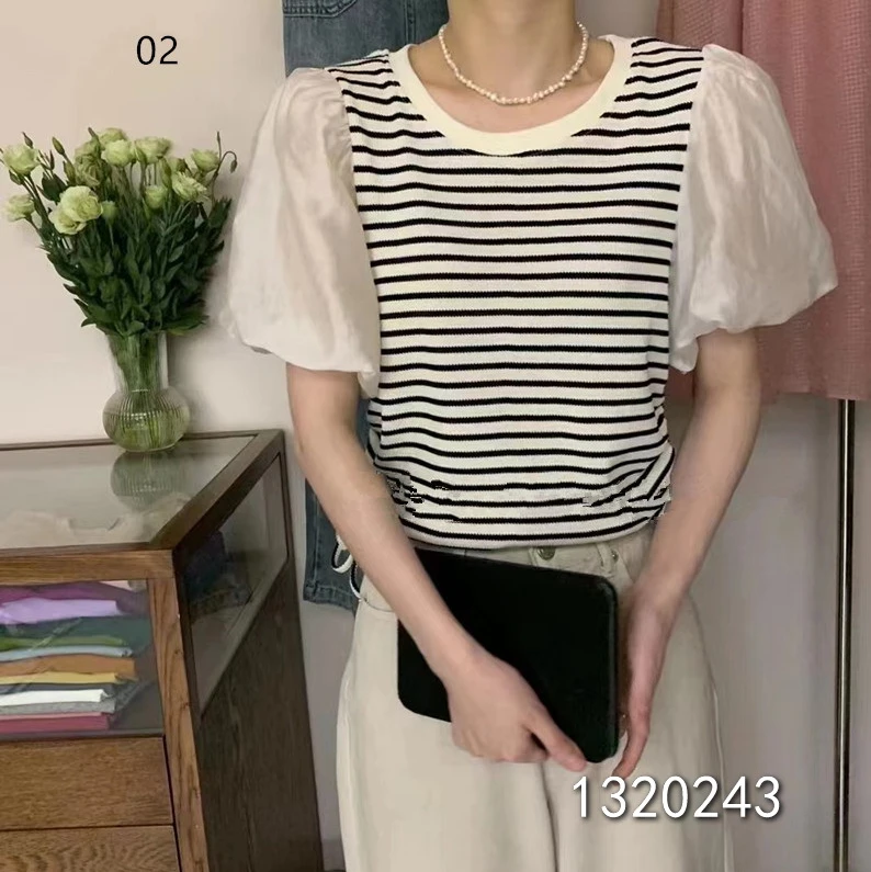 小妳XiaoNi———(夏款条纹T恤1320243)