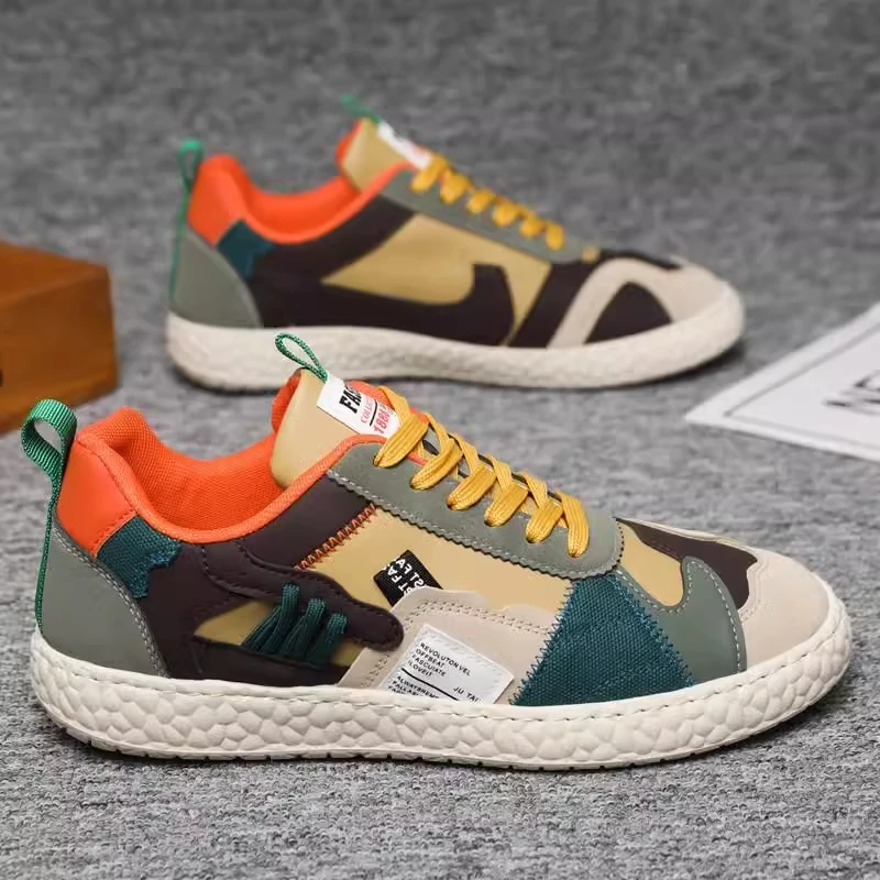 2024新款撞色男鞋潮鞋休闲时尚低帮软底韩版潮流舒适透气百搭