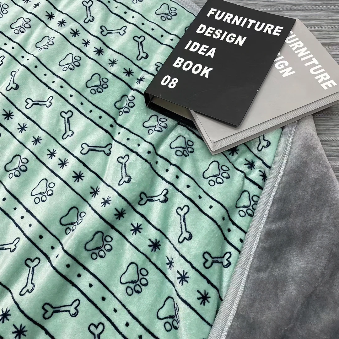 美悦家纺推荐【绿色骨头石墨烯被子】200*150CM蓝色印花可机洗被子