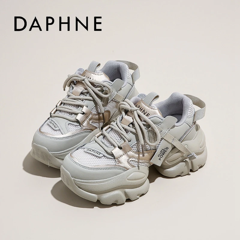 Daphne/达芙妮25夏上新老爹鞋女系带潮流ins学院风运动时尚休闲鞋