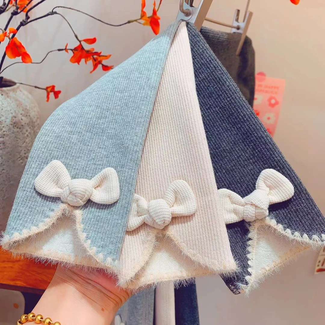 8808蝴蝶结开叉打底裤女宝加绒秋冬