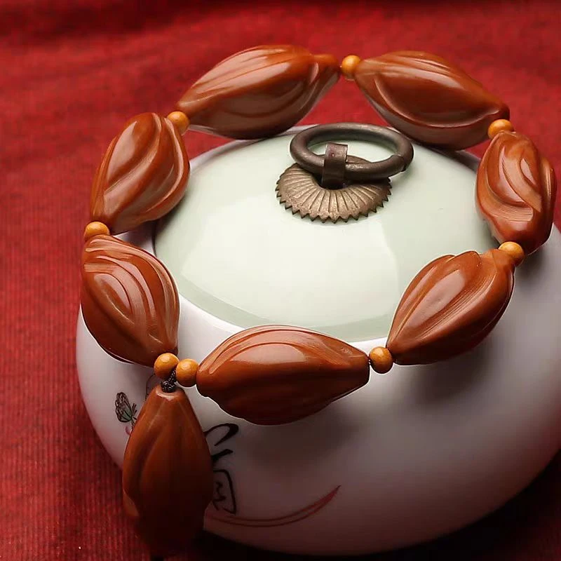 橄榄核打磨扭转乾坤手串橄榄胡雕刻素珠手串橄榄核文玩手串男女款