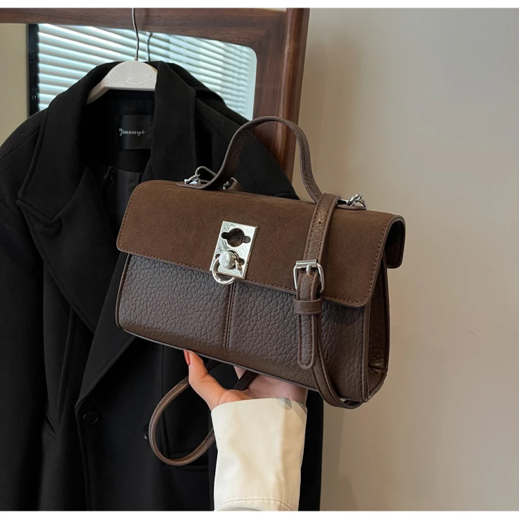 【魏哥专属】秋冬新款氛围感潮流小包包2023百搭经典咖色斜挎包9719