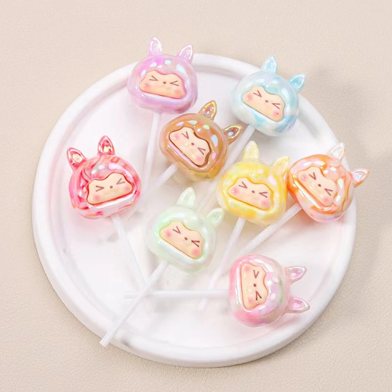 【宠粉专享】电镀棒棒糖KK 树脂配件diy奶油胶可爱网红创意摆件