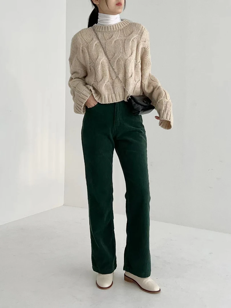 小薇精品东大门新款女装修身长裤