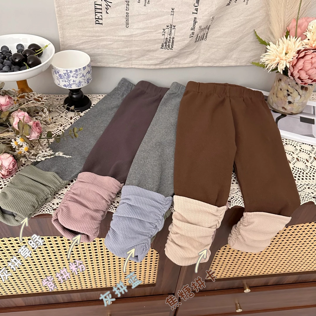 女童2024秋季新款洋气百搭袜套拼接打底裤C21716K
