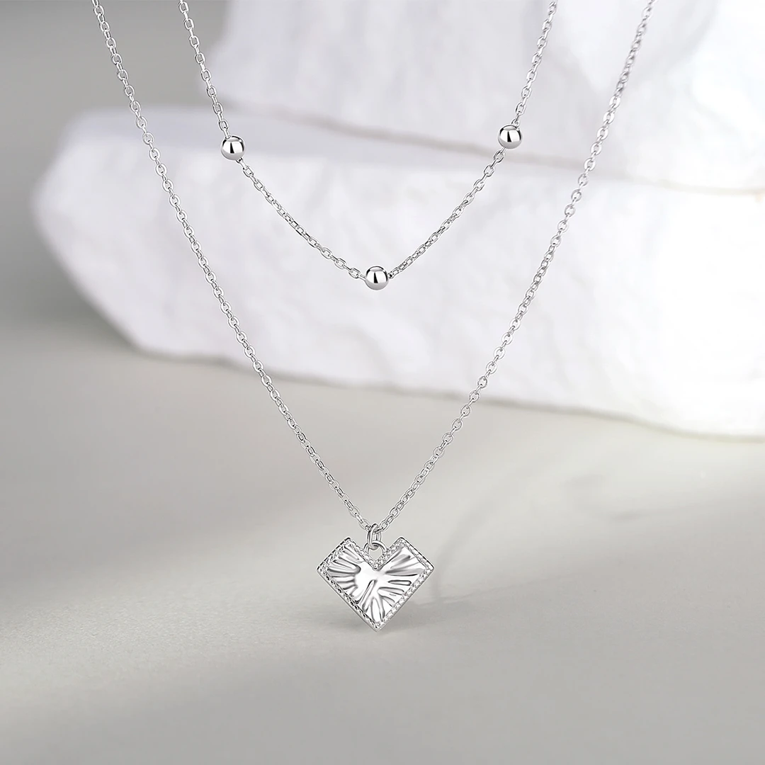 坠链均925银 璀璨轻奢小众设计 幻境爱心银项链 QYG90020620