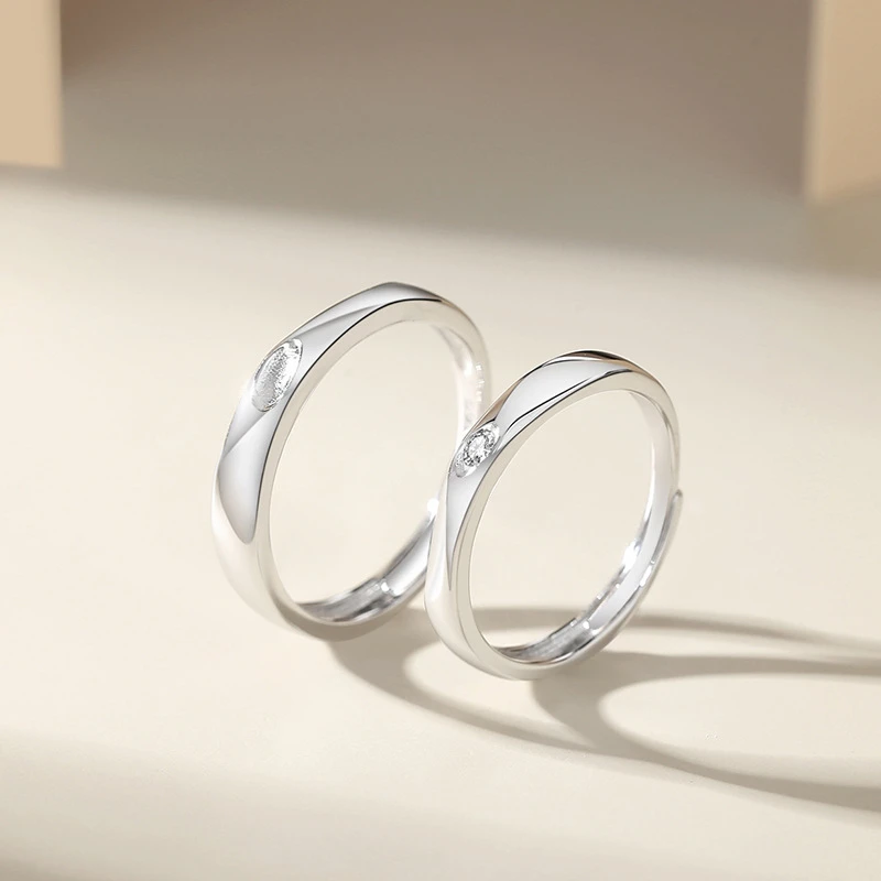 925银戒指 小众不规则七夕情侣款 意中人S925银戒指 QJC000357
