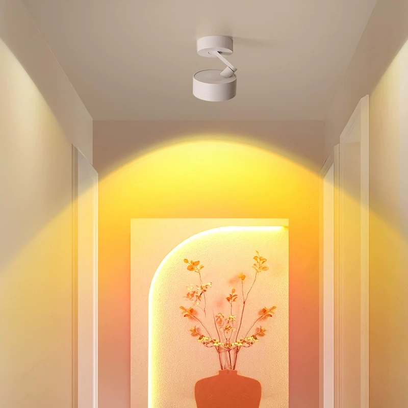 明装日不落射灯客厅背景墙洗墙灯玄关店铺商用日落夕阳过道氛围灯