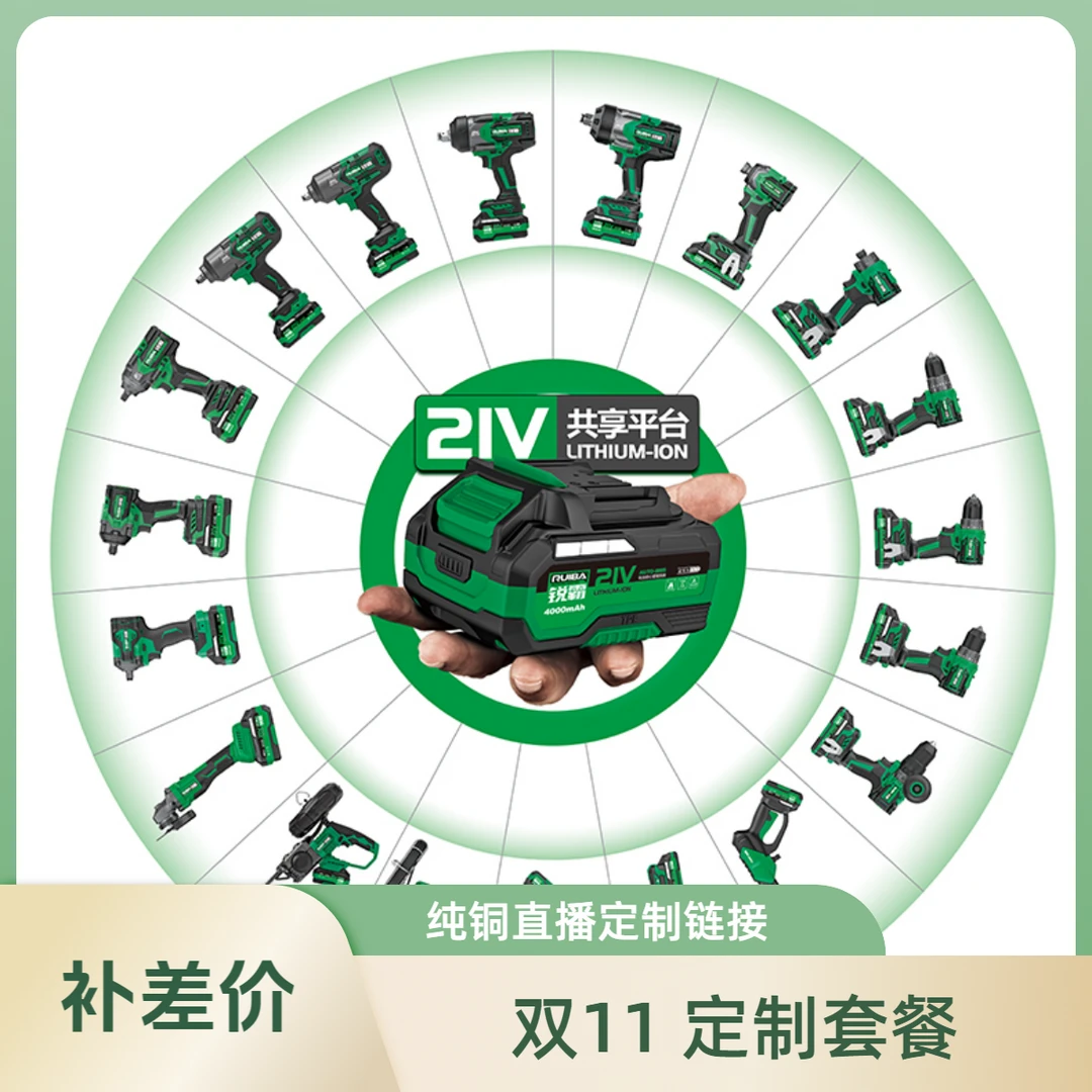 锐霸21V【自搭套餐】工具充电电池电钻扳手洗车机电动纯铜无刷手持