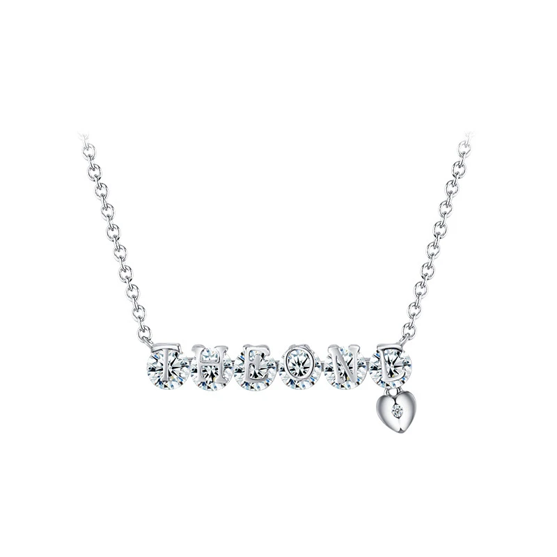 LADY GO 坠链均925银合成锆石 QC百搭时尚项链