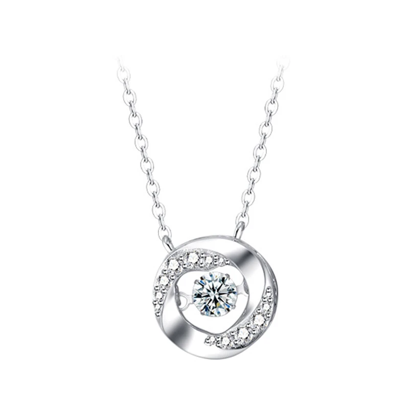 LADY GO 坠链均925银合成锆石 莫比乌斯三秒心动项链灵动百搭时尚