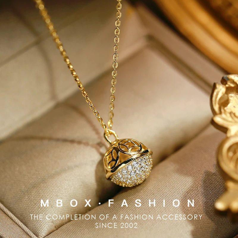 LADY GO 坠链均925银合成锆石 QC  宫铃 925银项链