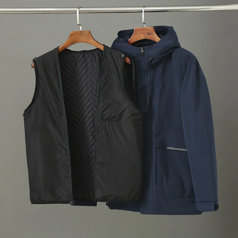 HS549剪标时尚石墨烯科技内搭马甲可拆卸时尚百搭男士夹克