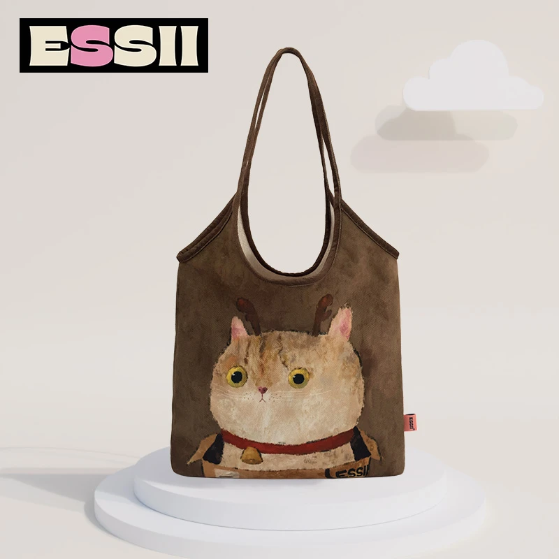 完美款款郭逗逗插画师联名快递猫原创小众百搭单肩大容量托特包包