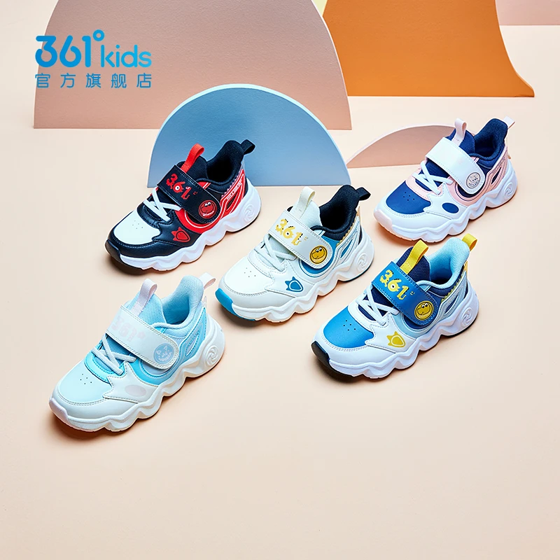 361°儿童童鞋女童运动跑鞋2024年冬季新款软底卡通休闲小童鞋子