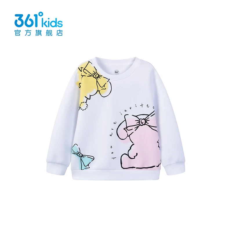 【时装周同款】361°女童套头卫衣2023春秋季小童可爱儿童印花打底