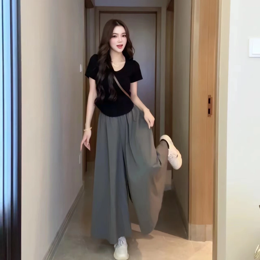 慵懒山本裙裤夏季新款高腰显瘦裤子2024宽松阔腿半身休闲裤裙