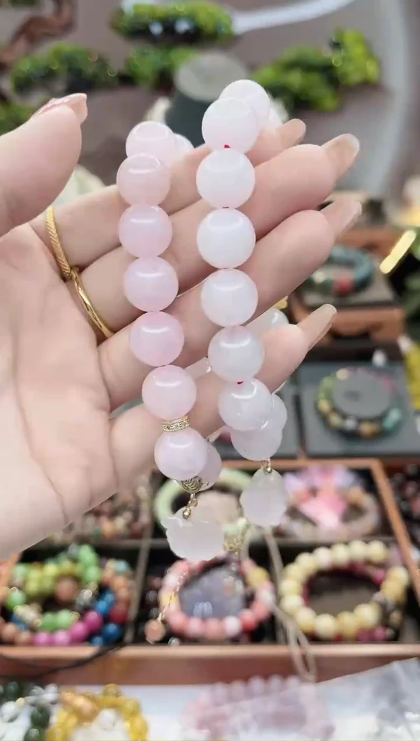 【闪购商品】紫晶手绳未镶嵌粉水晶凤九手链34