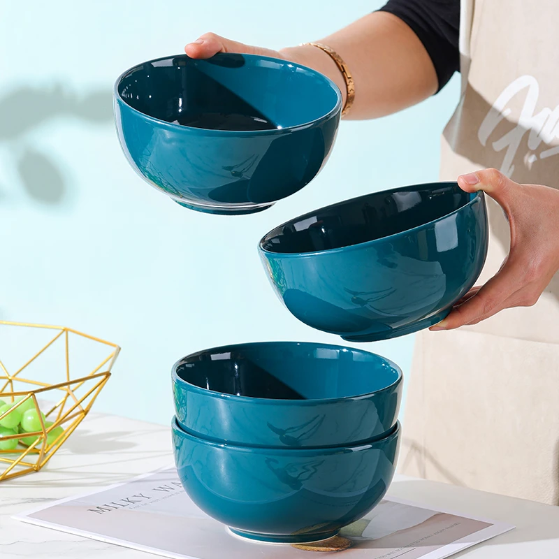 【4个装】釉下彩祖母绿4个6英寸碗陶瓷