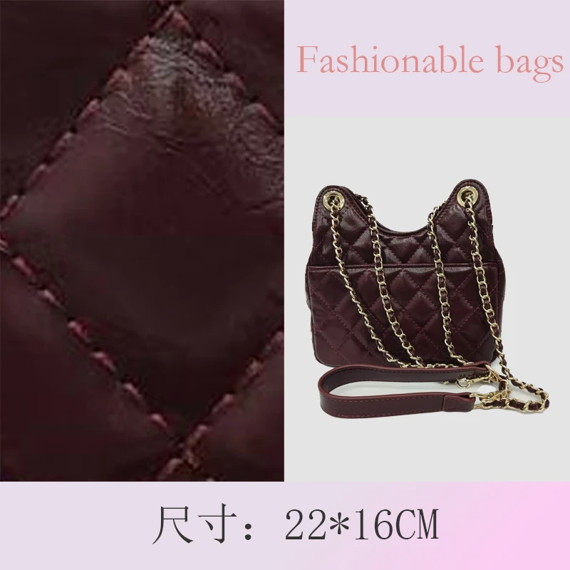 时尚小香风单肩包DL111#酒红色