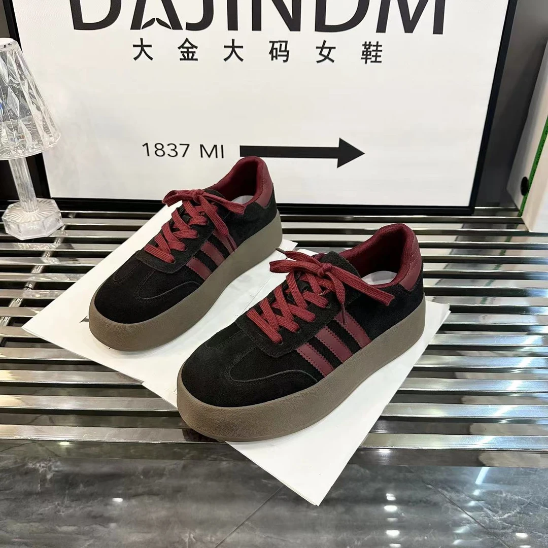 DAJINDM3289大码定制女鞋40-43新款厚底系带女鞋