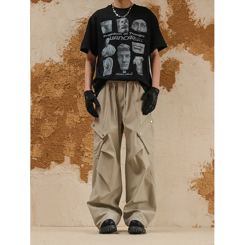 OUTDOOR 24SS户外机能降落伞兵工装裤男潮牌宽松阔腿直筒休闲卫裤