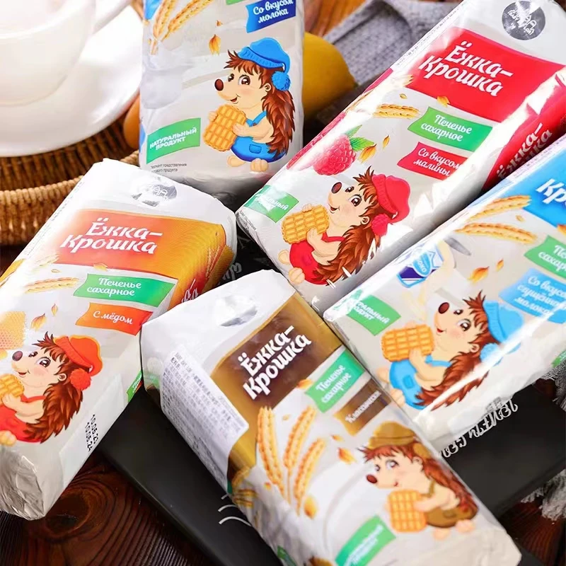 俄罗斯BABY BAY LOR小刺猬蜂蜜经典覆盆子牛奶炼乳口味饼干 275g