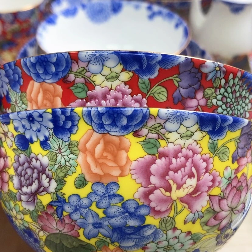 【闪购商品】陶瓷碗4.5碗红1黄1