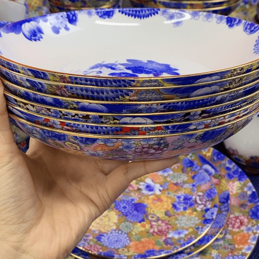 【闪购商品】陶瓷碗20.5厘米饭pan一套混色