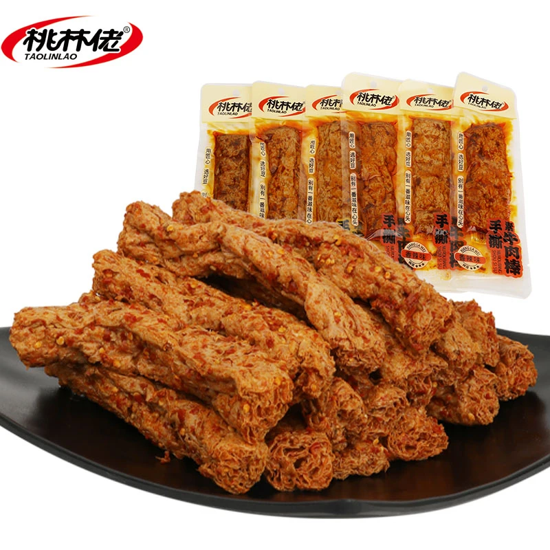 桃林佬湖南精选聚会嚼劲手撕美味素牛肉棒休闲豆制品零食辣味素肉