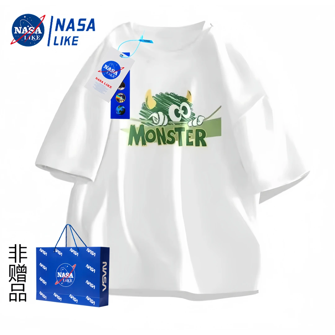 NASA 联名潮牌男女生T恤短袖ins新款夏季纯棉半袖oversize宽松T恤