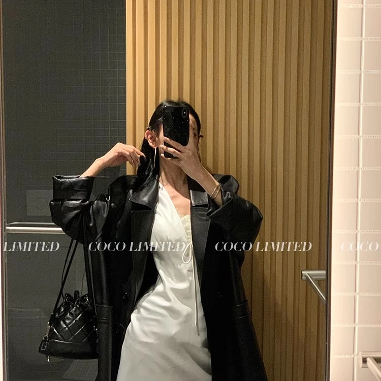 COCO皮草“致命特工”进口植鞣绵羊皮真皮皮衣复古外套皮夹克女