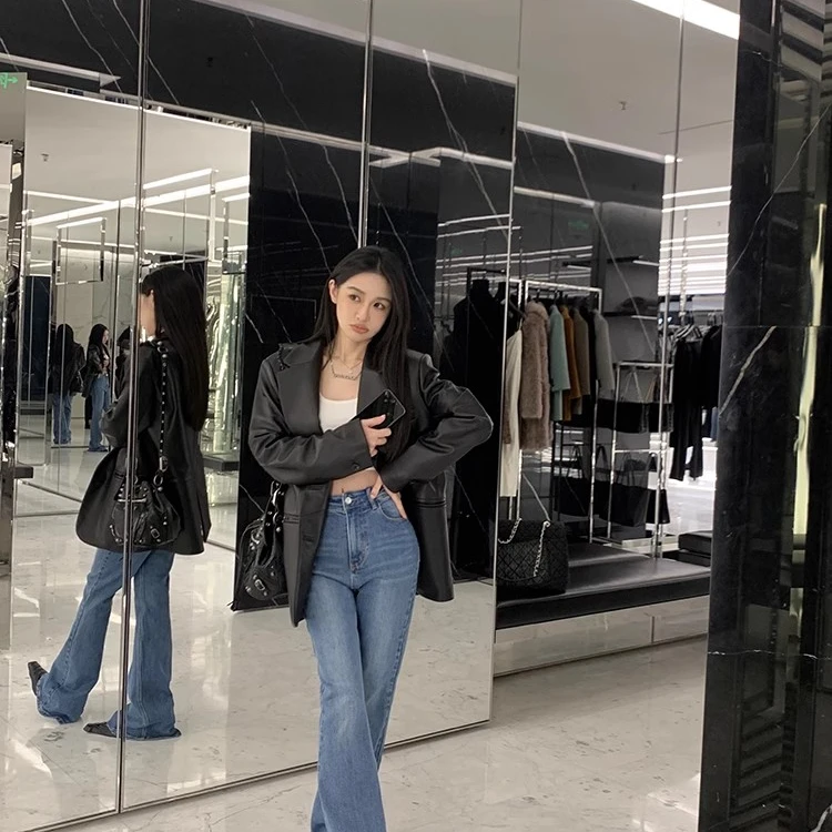 COCO LIMITED ‘出街时髦精’2025进口绵羊皮真皮皮衣西装外套女