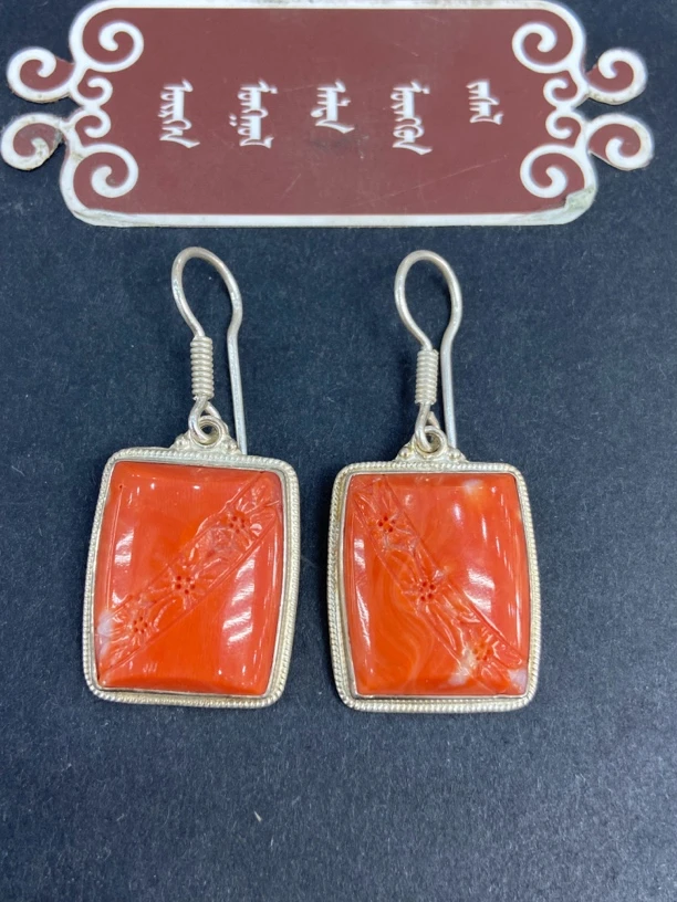 非金属亚克力耳饰 真珊珊手工纯银耳坠