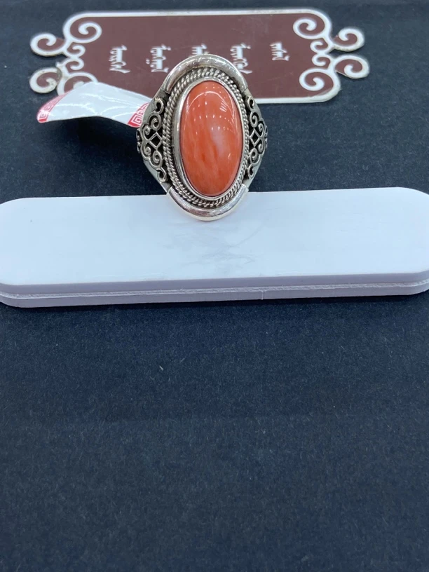 非金属亚克力戒指 真珊珊民族风手工银戒指