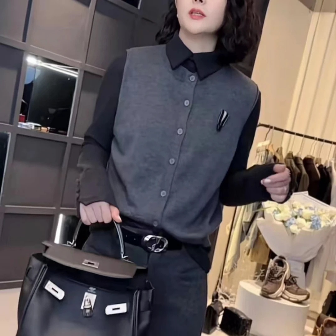 【019-1】秋冬款针织设计感时尚洋气百搭气质马夹女款