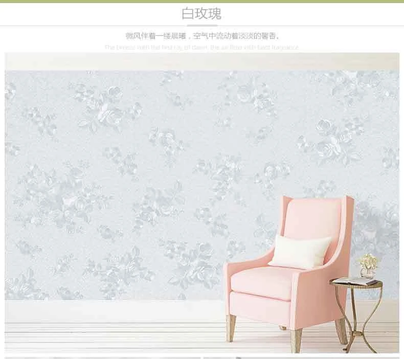 加厚白色玫瑰花厚款自粘墙纸墙贴立体防水防油污墙面客厅卧室壁纸
