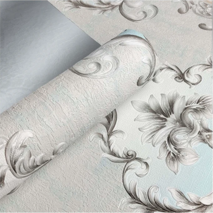 加厚自粘防水防潮墙纸爱丁堡花型客厅卧室书房家用墙纸