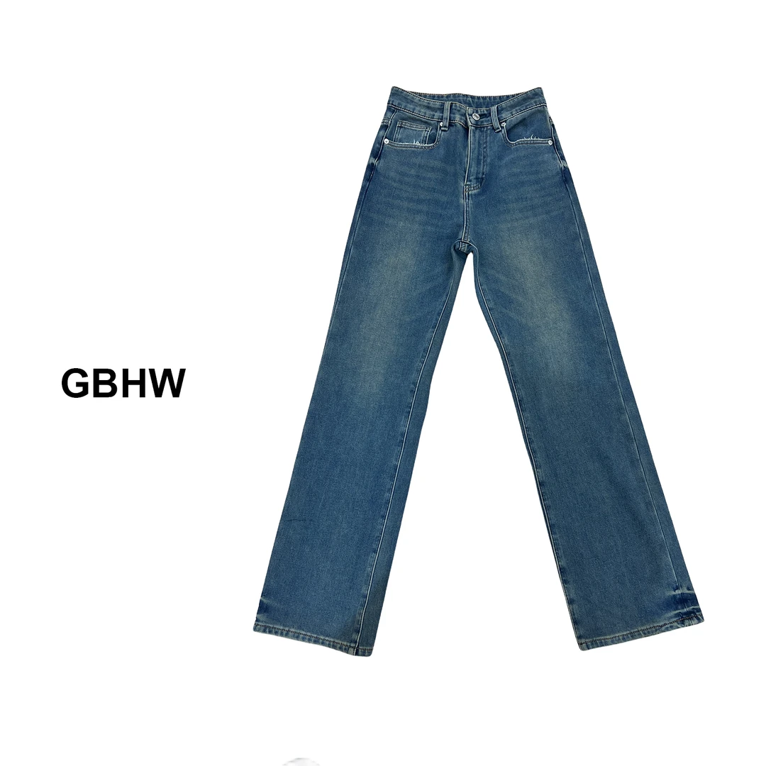 80337 弹力水洗做旧复古牛仔裤 2