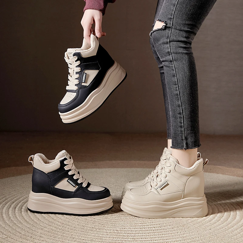 9公分矮子乐休闲时尚百搭内增高轻便秋冬保暖厚底女鞋9688RF