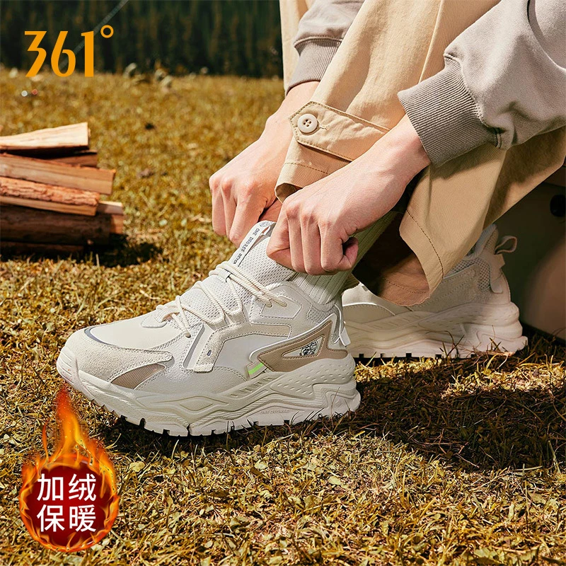 361°【岩悟se】男女款冬季新款加毛加绒厚底百搭休闲鞋682246712A
