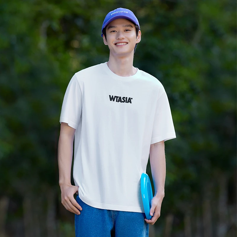 361°运动t恤男2023夏季男子透气休闲上衣舒适圆领短印花652329159