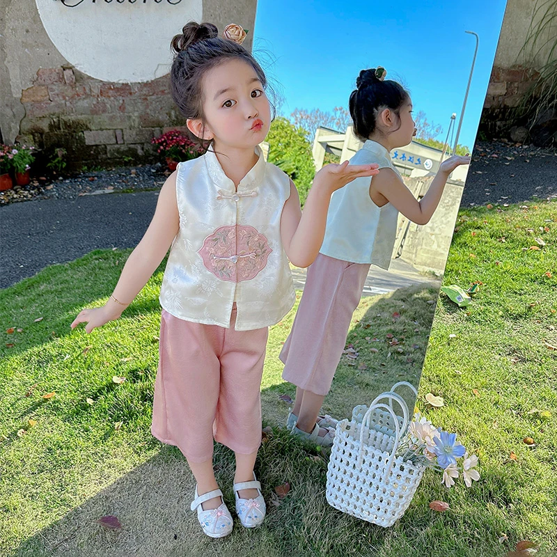 女童国风套装夏装2024新款儿童夏款新中式女宝宝夏季洋气薄款裙子