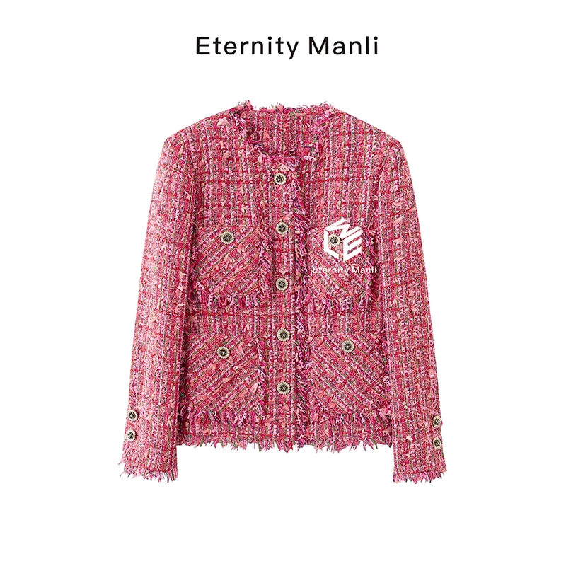 【枫叶红】2024003小香风外套上衣女外套气质轻奢时尚春季红色重工